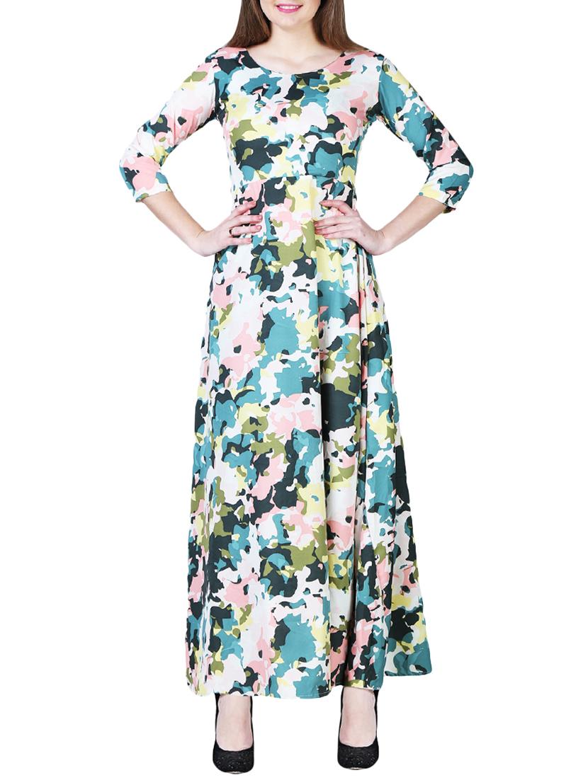 floral flared maxi dress - 15977209 - Zoom Image - 1