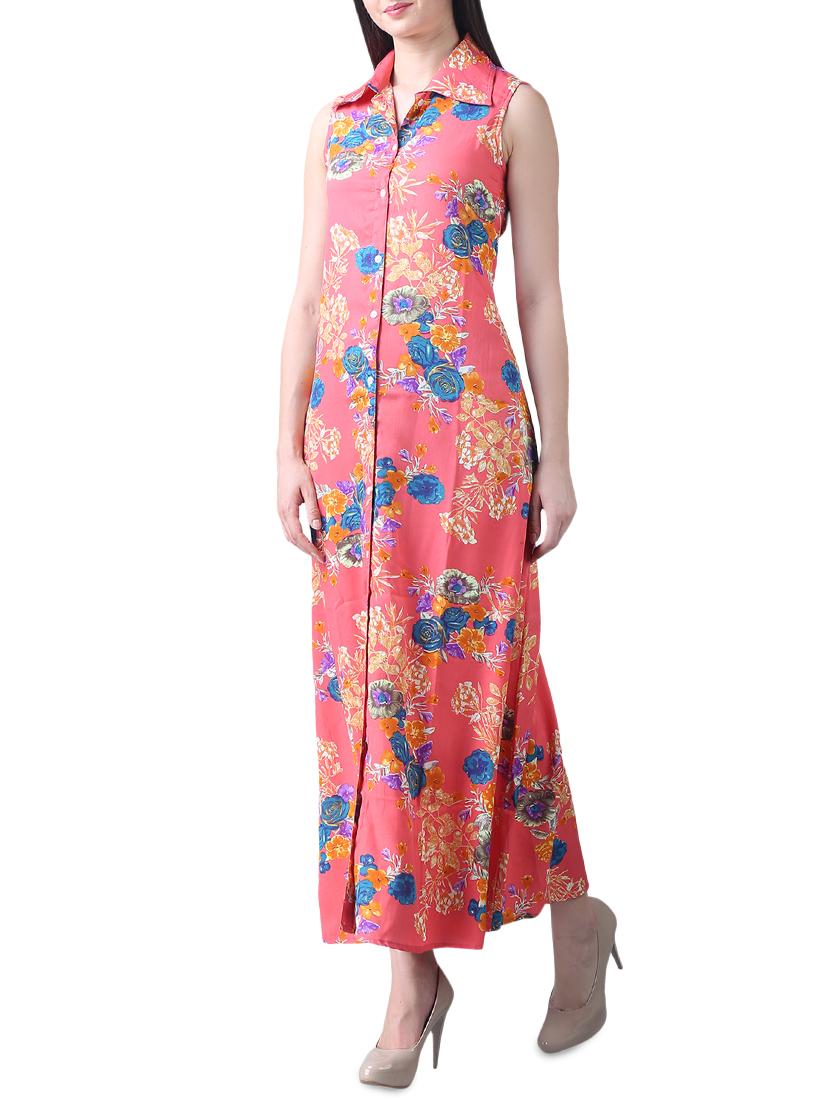 button up floral maxi dress - 15977244 - Zoom Image - 2