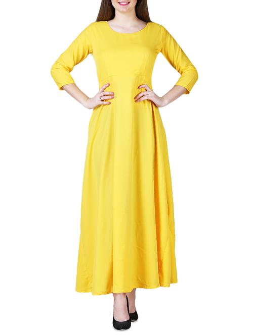 round neck solid maxi dress - 15977246 - Standard Image - 1