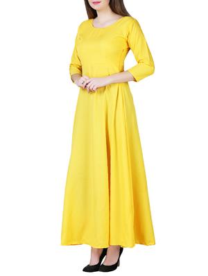 round neck solid maxi dress - 15977246 - Standard Image - 2