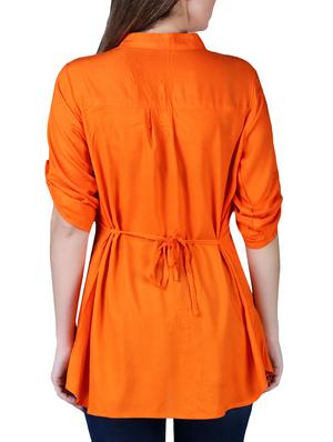 tie back shirt tunic - 15977251 - Standard Image - 3