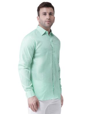 green solid casual shirt - 15977469 - Standard Image - 2