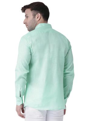 green solid casual shirt - 15977469 - Standard Image - 3