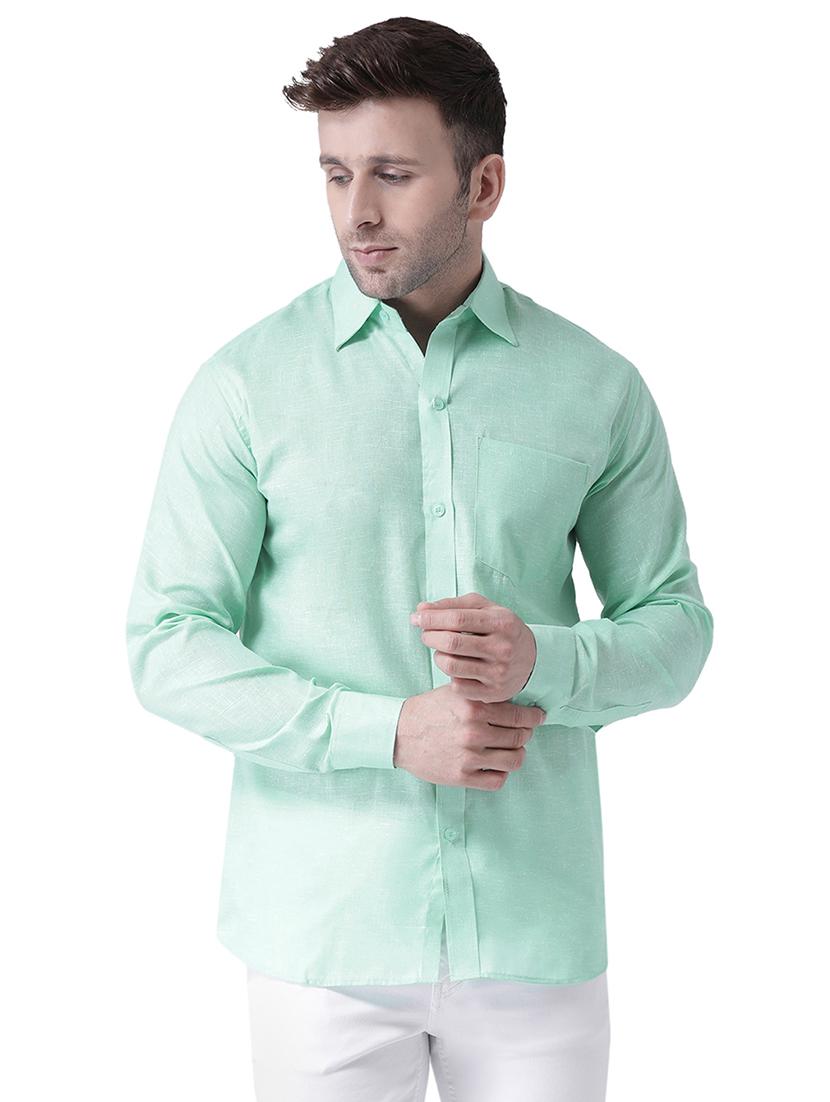 green solid casual shirt - 15977469 - Zoom Image - 1