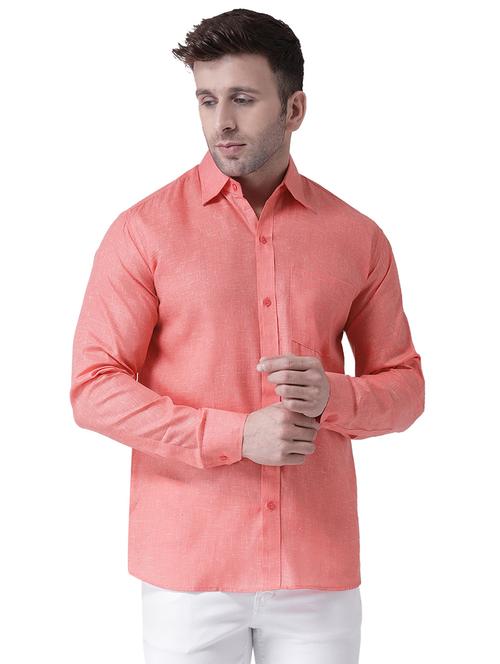 orange solid casual shirt - 15977470 - Standard Image - 1
