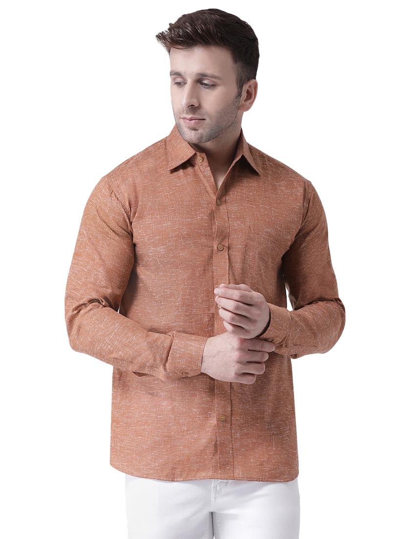 brown linen casual shirt - 15977473 - Zoom Image - 1