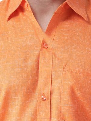 orange linen casual shirt - 15977477 - Standard Image - 4