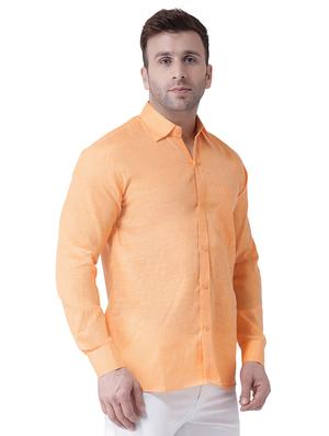 orange linen casual shirt - 15977478 - Standard Image - 2