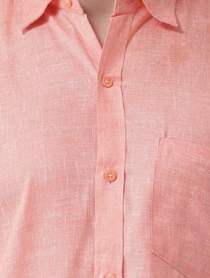 orange linen casual shirt - 15977480 - Standard Image - 4