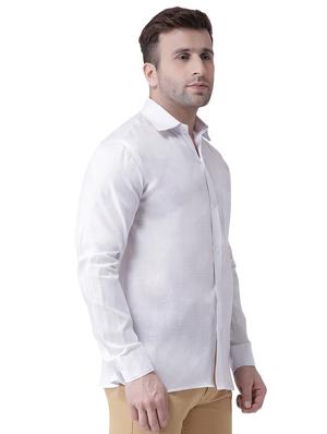 white linen casual shirt - 15977481 - Standard Image - 2