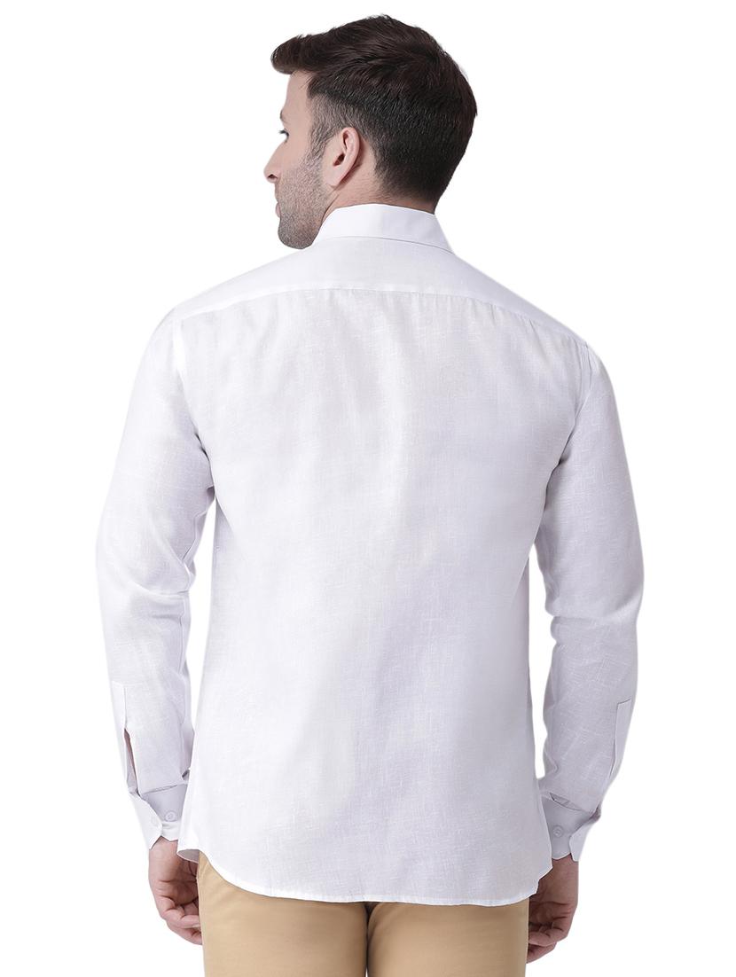 white linen casual shirt - 15977481 - Zoom Image - 3