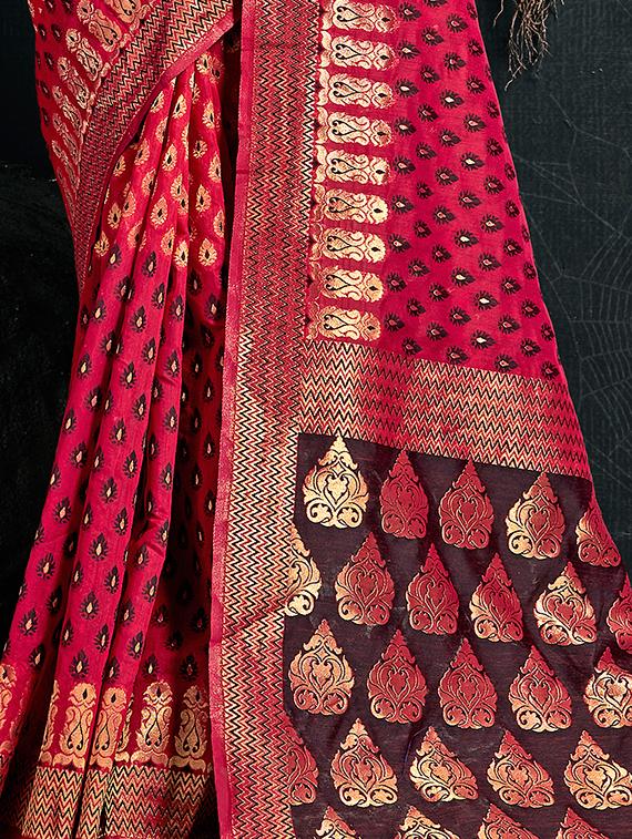 zari motif red patola saree with blouse - 15978332 - Zoom Image - 3