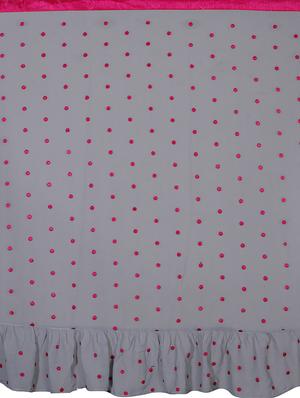 polka dots ruffle border grey saree with blouse - 15978709 - Standard Image - 4