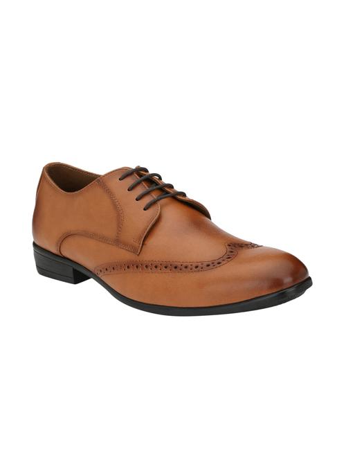 tan leatherette lace-up derbys - 15978731 - Standard Image - 1