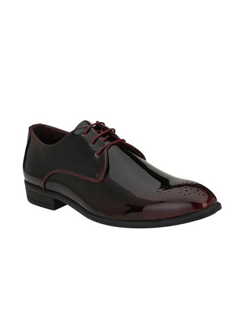 maroon Patent Leather lace-up derbys - 15978734 - Standard Image - 1