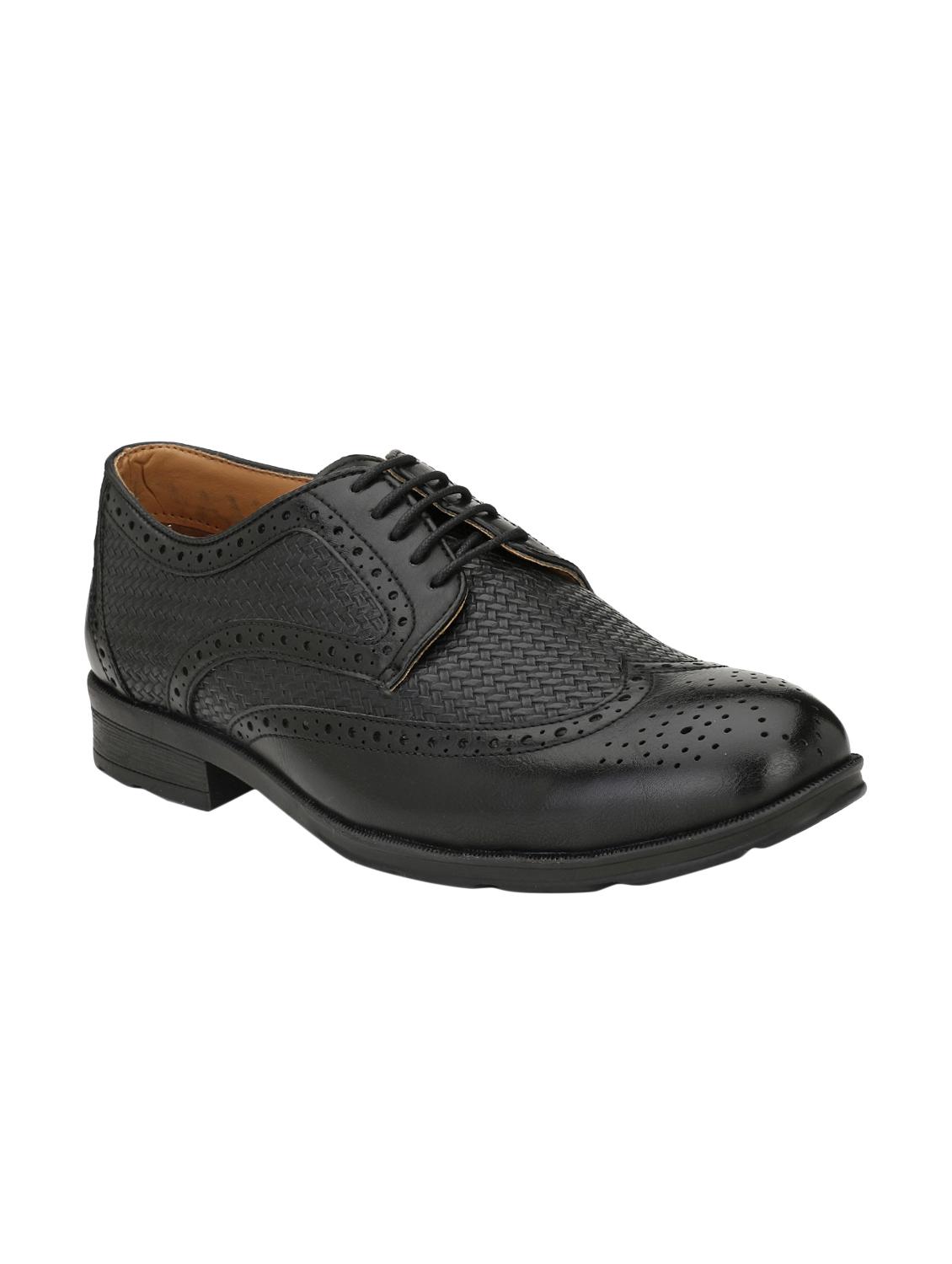 black leatherette lace-up derbys - 15978741 - Zoom Image - 1