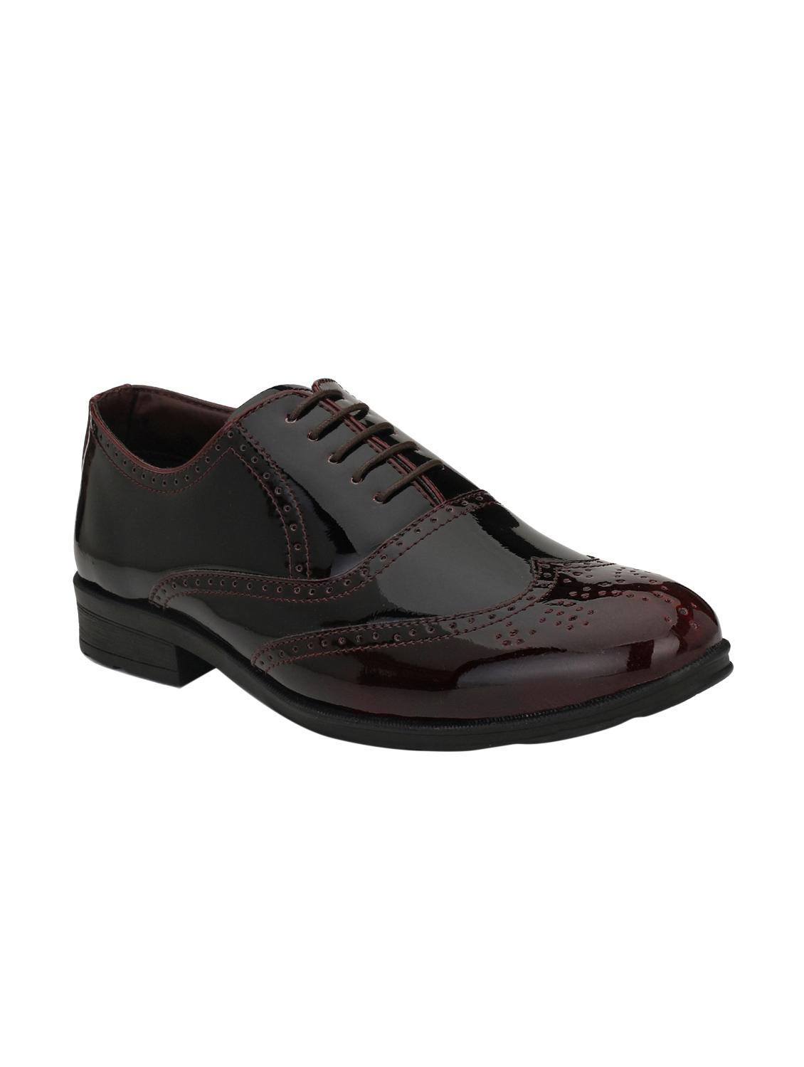 maroon Patent Leather lace-up brouges - 15978765 - Zoom Image - 1