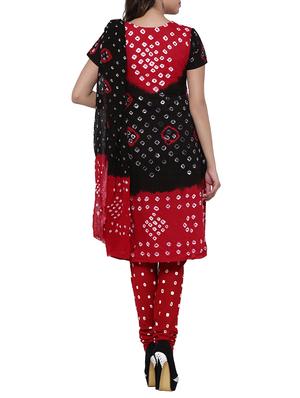 mirror work bandhani unstitched suit - 15978784 - Standard Image - 3