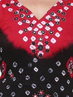 mirror work bandhani unstitched suit - 15978784 - Standard Image - 4