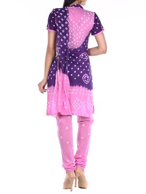 mirror work bandhani unstitched suit - 15978797 - Standard Image - 3