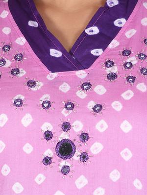 mirror work bandhani unstitched suit - 15978797 - Standard Image - 4