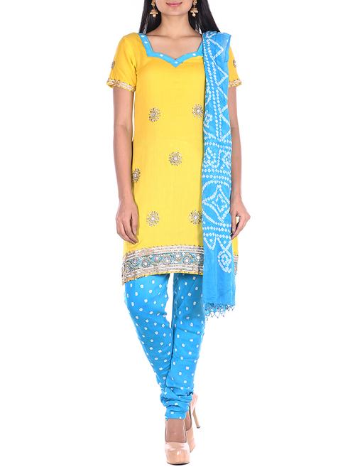 embellishment printed unstitched suit - 15978800 - Standard Image - 1