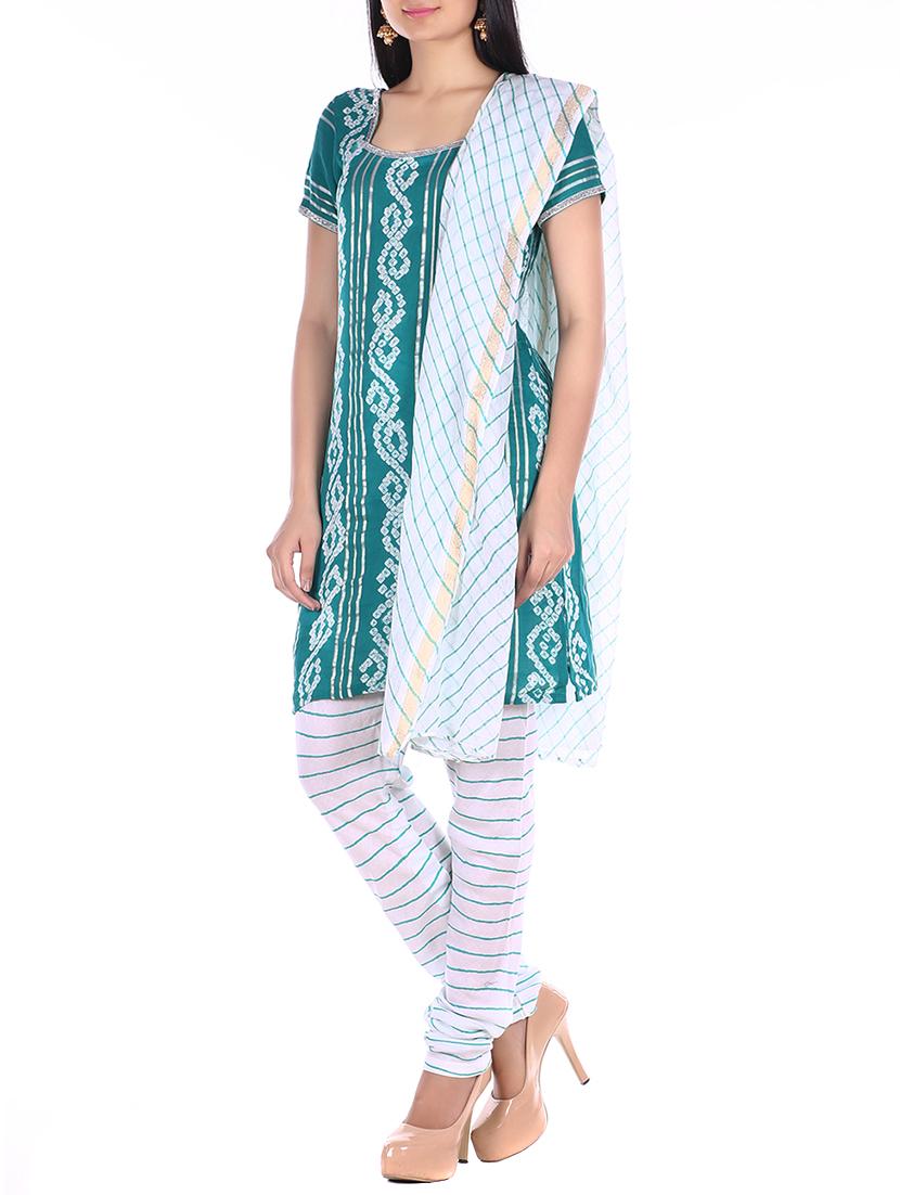 bandhani printed unstitched suit - 15978801 - Zoom Image - 2