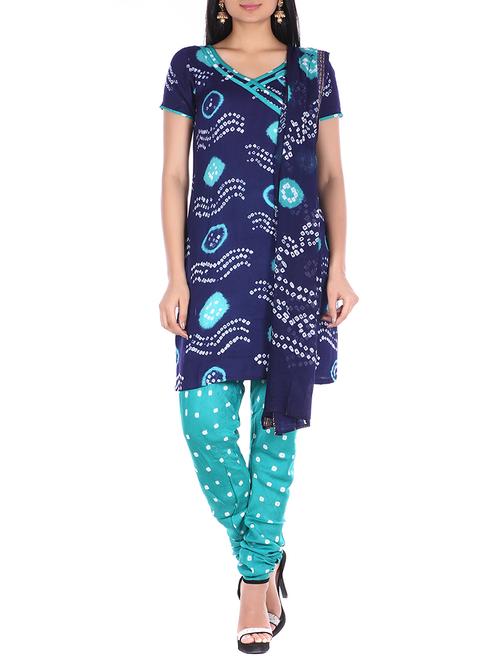 bandhani printed unstitched suit - 15978803 - Standard Image - 1