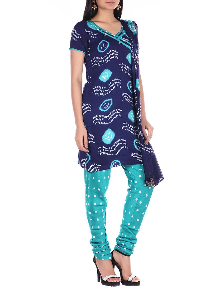 bandhani printed unstitched suit - 15978803 - Zoom Image - 2