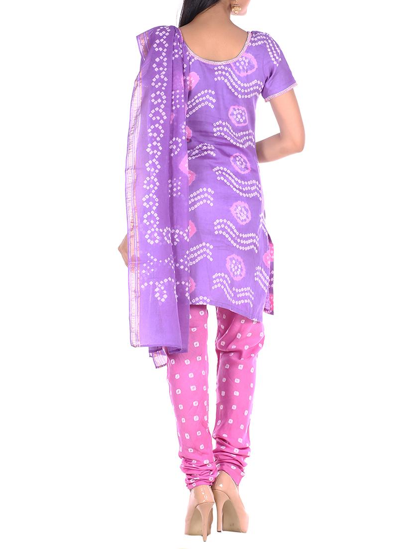 bandhani printed unstitched suit - 15978805 - Zoom Image - 3
