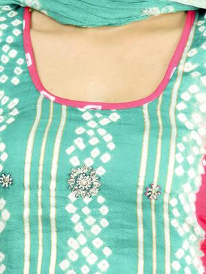 bandhani printed unstitched suit - 15978807 - Standard Image - 4