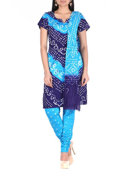 bandhani printed unstitched suit - 15978812 - Standard Image - 1