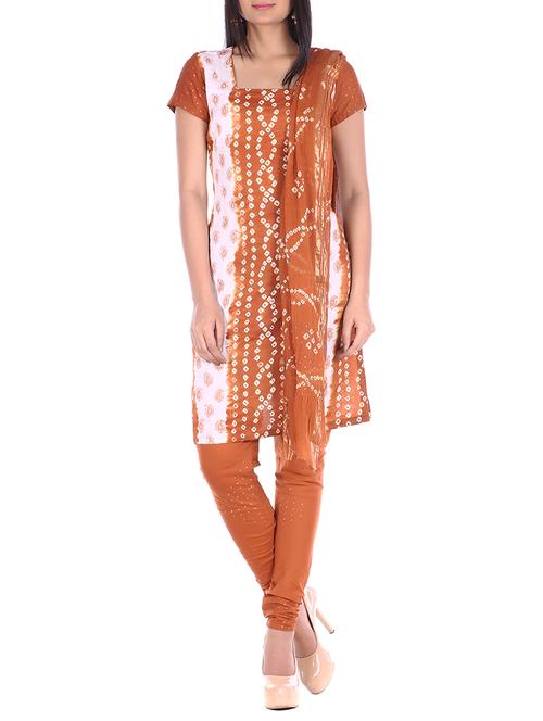 bandhani printed unstitched suit - 15978825 - Standard Image - 1