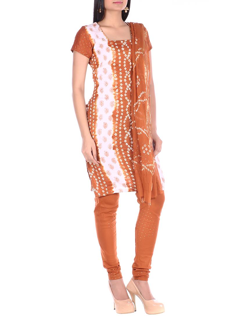 bandhani printed unstitched suit - 15978825 - Zoom Image - 2