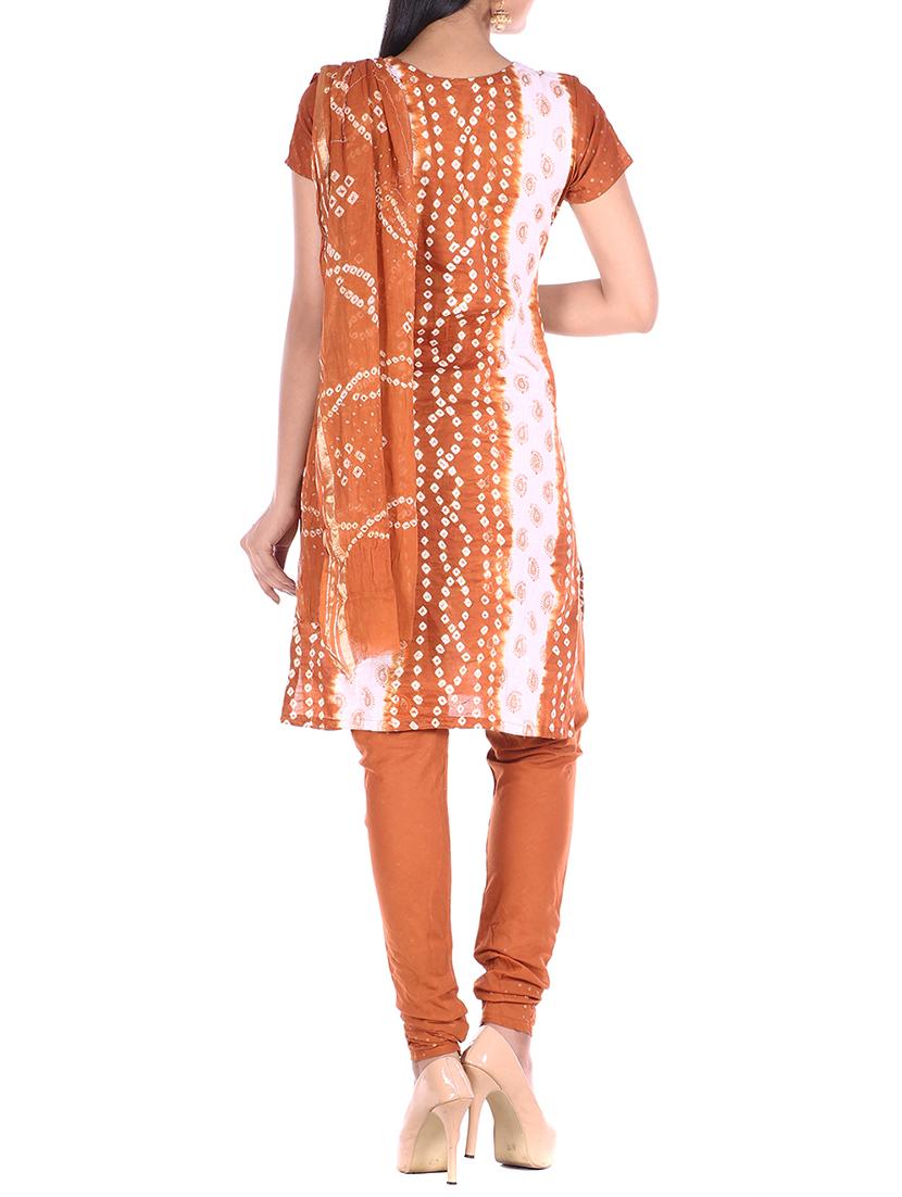 bandhani printed unstitched suit - 15978825 - Zoom Image - 3
