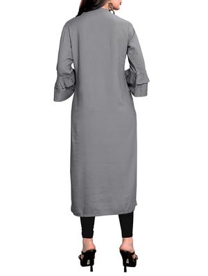 bell sleeves straight kurta - 15978926 - Standard Image - 3