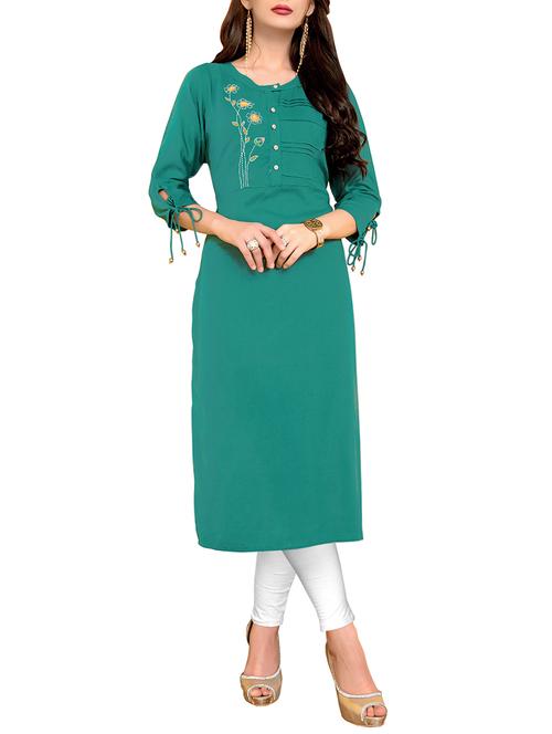 solid straight kurta - 15978928 - Standard Image - 1