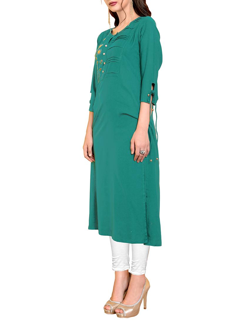 solid straight kurta - 15978928 - Zoom Image - 2