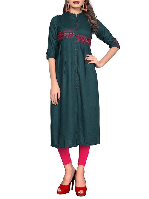 embroidered straight kurta - 15978932 - Standard Image - 1