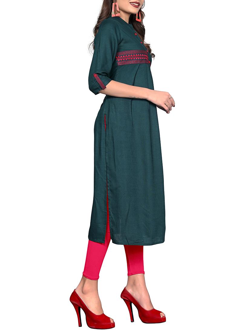 embroidered straight kurta - 15978932 - Zoom Image - 2