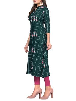 checkered a-line kurta - 15978936 - Standard Image - 2