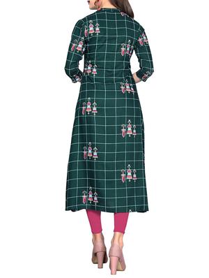 checkered a-line kurta - 15978936 - Standard Image - 3
