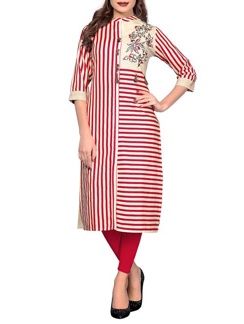 embroidered straight kurta - 15978938 - Standard Image - 1
