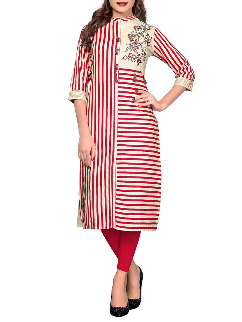 embroidered straight kurta - 15978938 - Zoom Image - 1