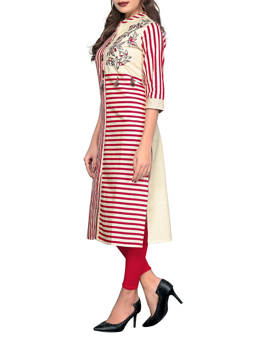 embroidered straight kurta - 15978938 - Zoom Image - 2