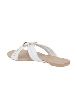 white slip on sandals - 15979137 - Standard Image - 3