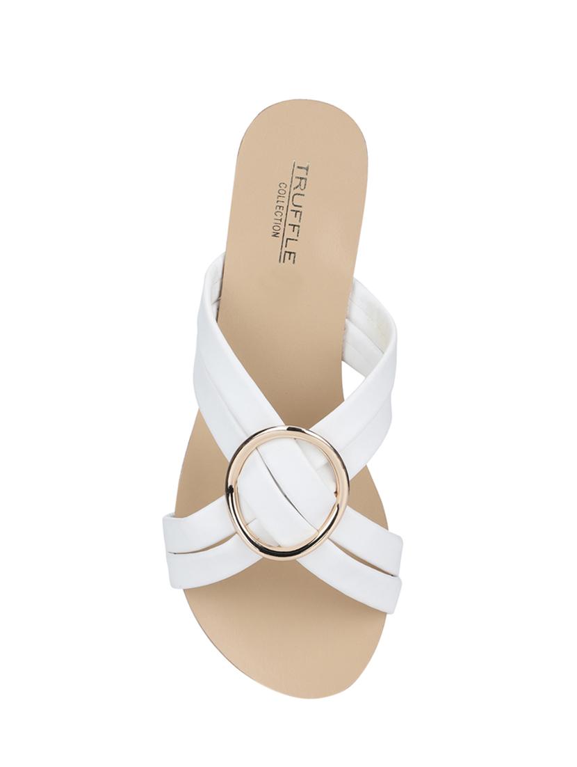 white slip on sandals - 15979137 - Zoom Image - 4
