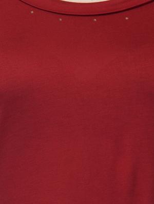 turn up sleeve scoop neck top - 15979205 - Standard Image - 4