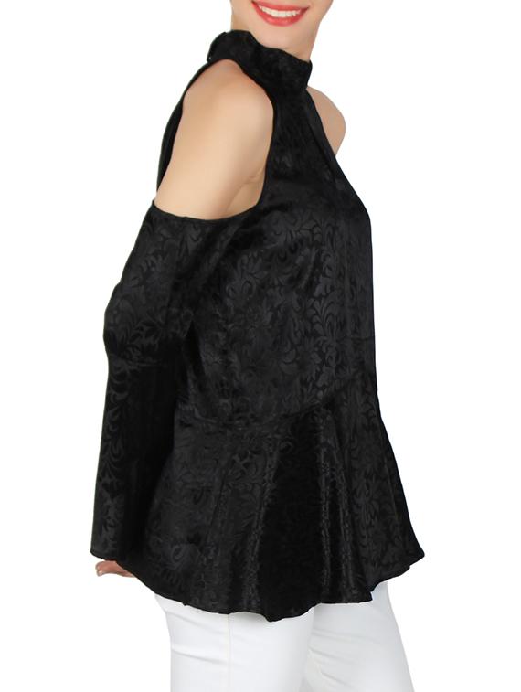 halter neck cold shoulder top - 15979207 - Zoom Image - 2