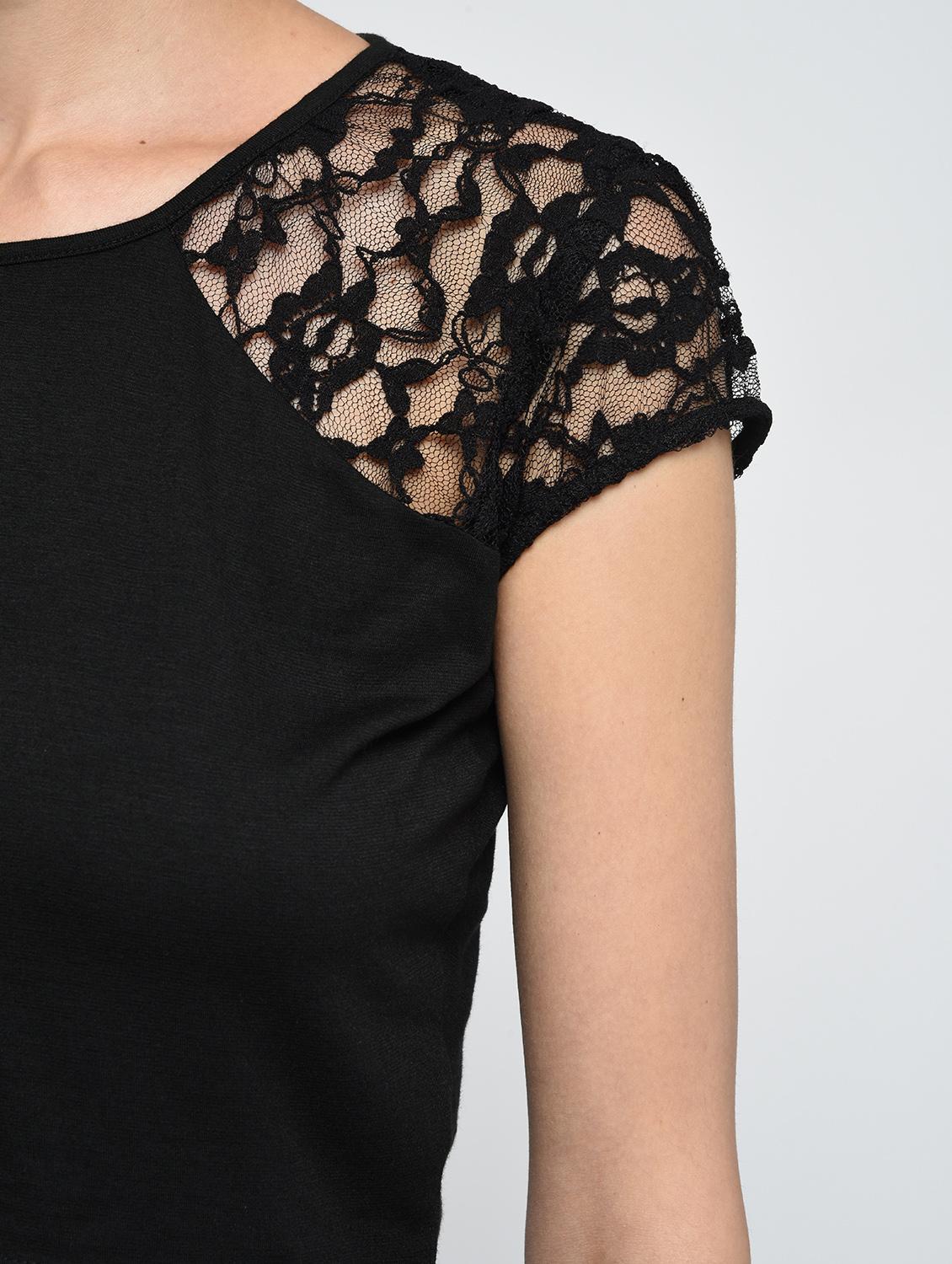 lace sleeved crop top - 15979210 - Zoom Image - 6